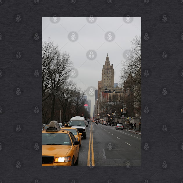 Grey New York City Street with Yellow Cab by Christine aka stine1